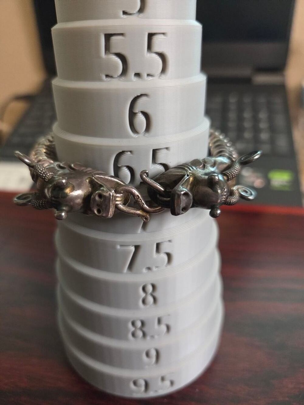 Heavy 925 Mesh Dragon Bracelet 59.8g Vintage Style